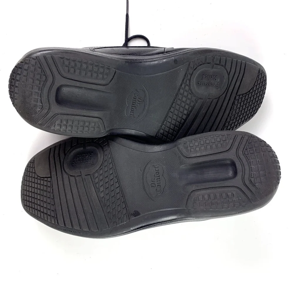 Dr. Comfort Classic Mens Dress Shoe Black Leather Sz 9.5W Medical Diabetic *READ